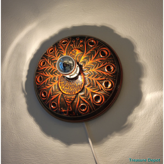 Herda ceramic wall lamp Peacock