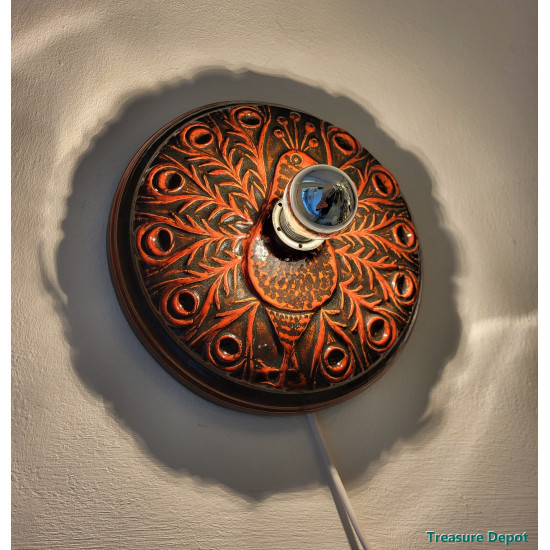 Herda ceramic wall lamp Peacock