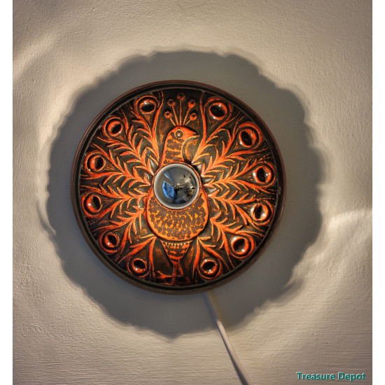 Herda ceramic wall lamp Peacock