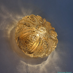 Amber colored ceiling lamp