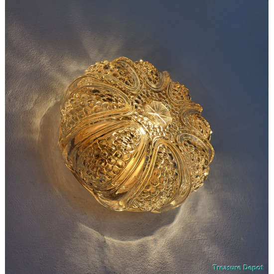 Amber colored ceiling lamp