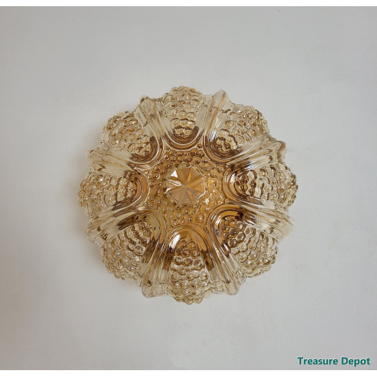 Amber colored ceiling lamp