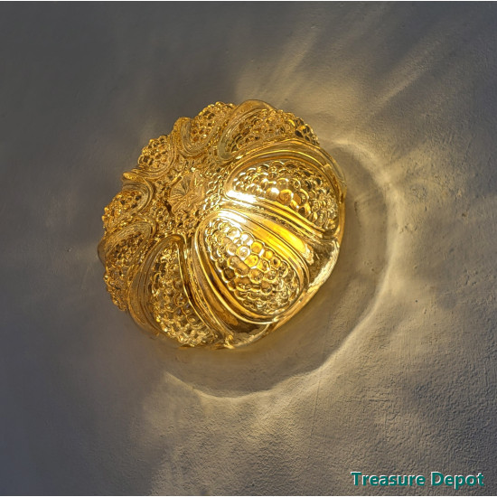 Amber colored ceiling lamp