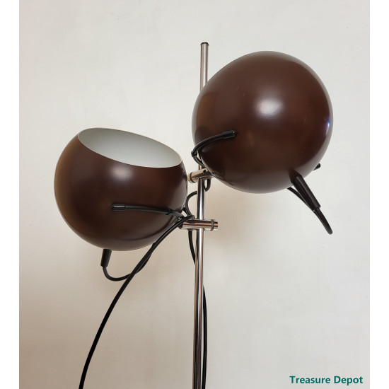 1960's brown globes floor lamp