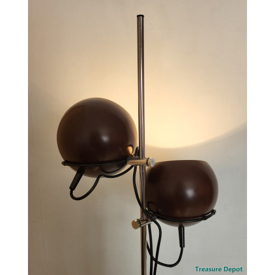 1960's brown globes floor lamp