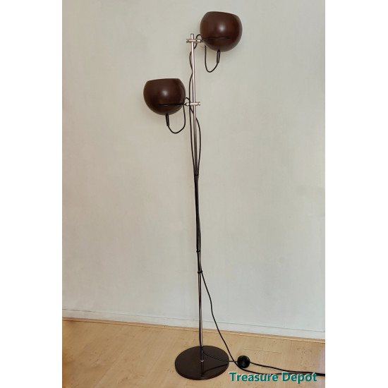 1960's brown globes floor lamp